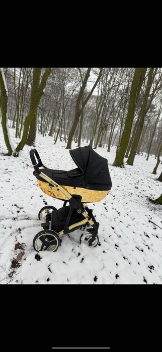 Junama Diamond S Line Wózek dziecięcy 3w1  czarno złoty