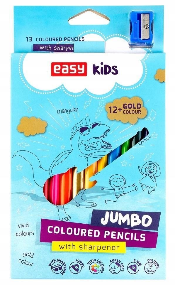 Kredki Jumbo Trójkątne 13 Kolorów Easy