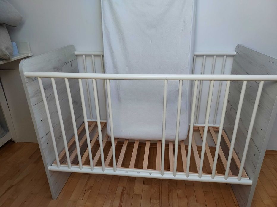2x Meble Wójcik Angel Typ 98 Dąb White Craft Łóżeczko dziecięce 120x60