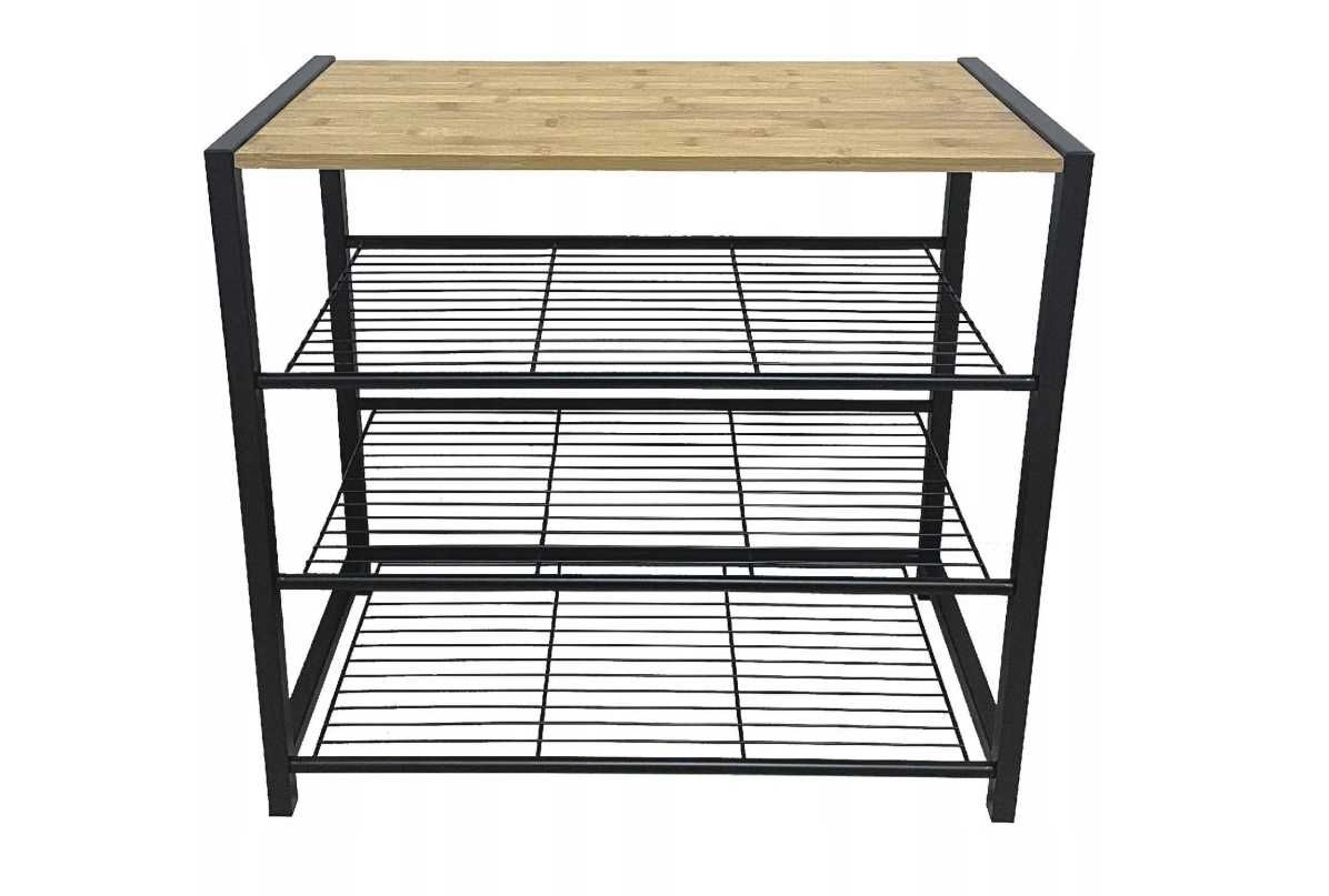 Szafka na buty regał metalowa drewno MOCNA 60x56x30 cm