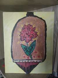 Akrylowy obraz ,, Róża w szkle "