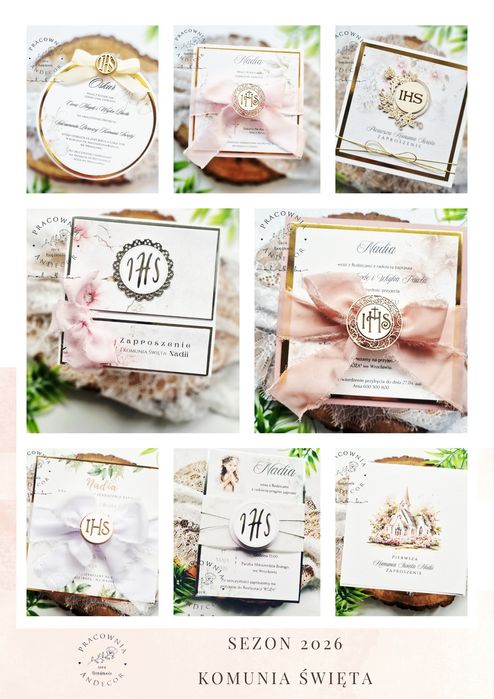 Zaproszenia komunijne hand made
