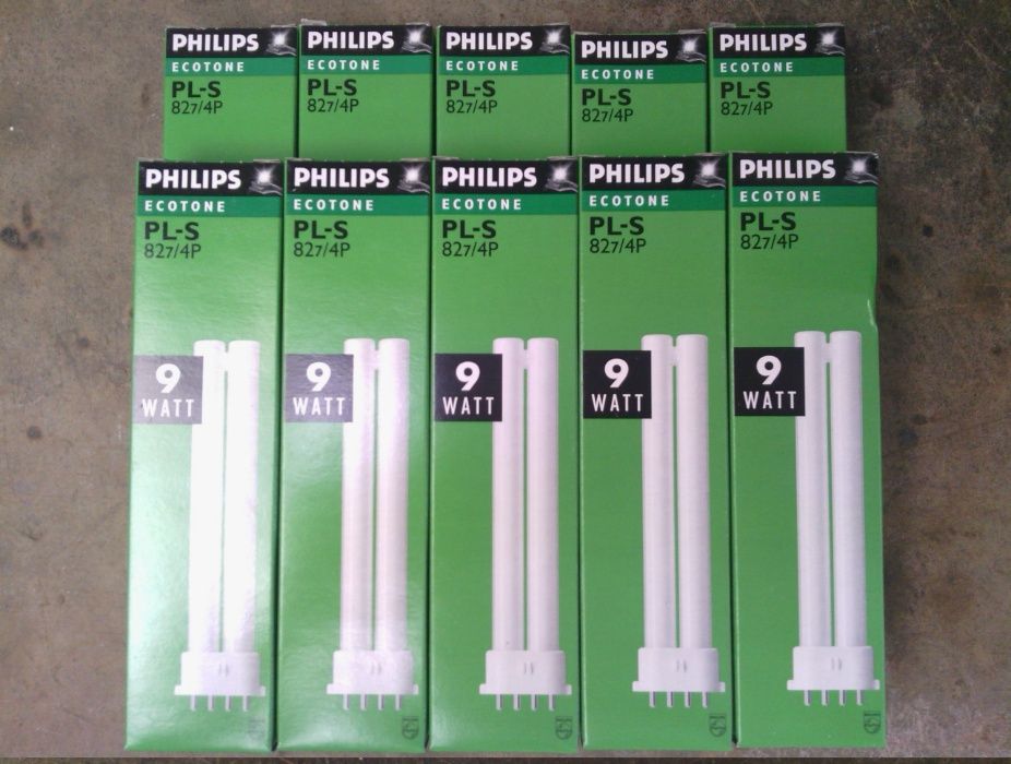 10 Lampadas Philips 9W Ecotone PL-S 4P Novas