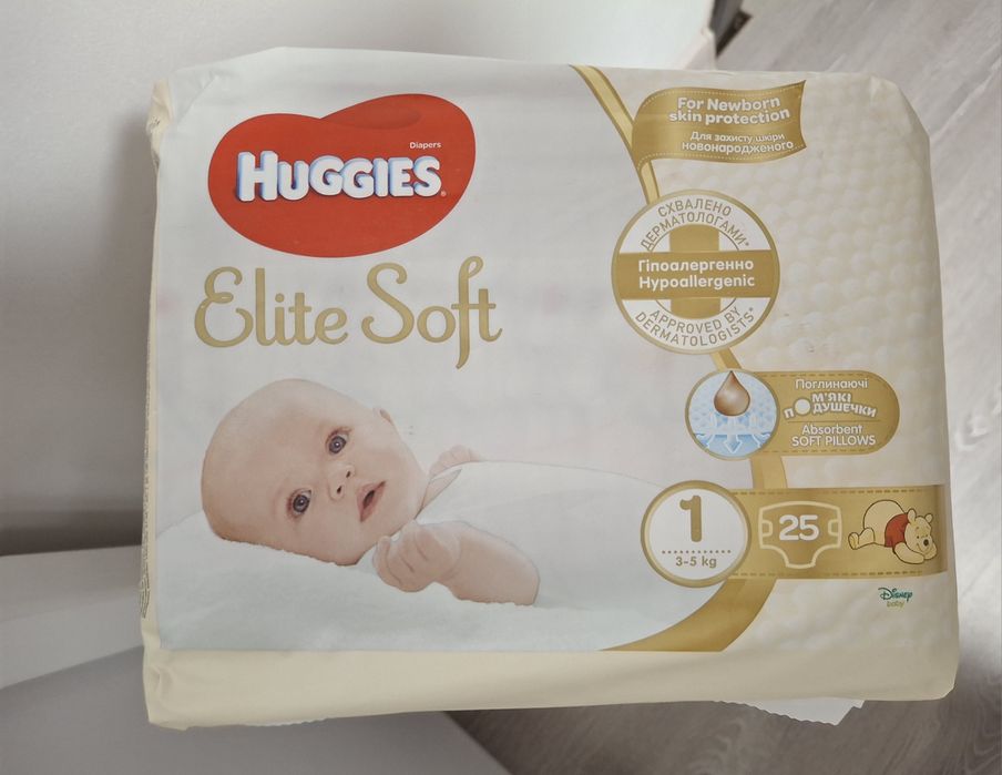 Памперси Підгузки Huggies Elite Soft дитячі