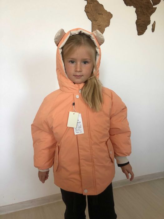 Куртка зимова з вушками + бананка 116р ( 5-6 років)