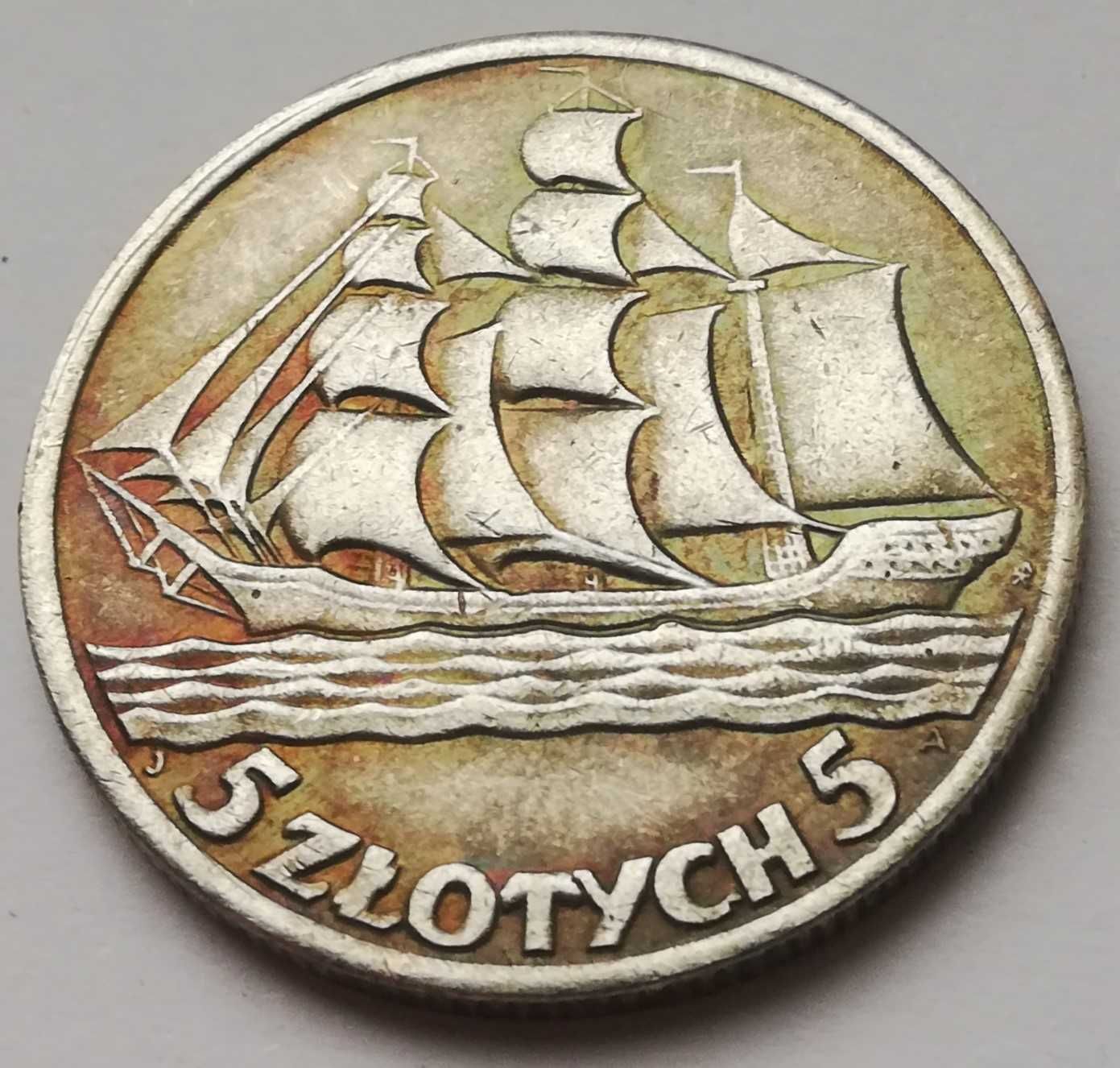 5 złotych 1936 żaglowiec