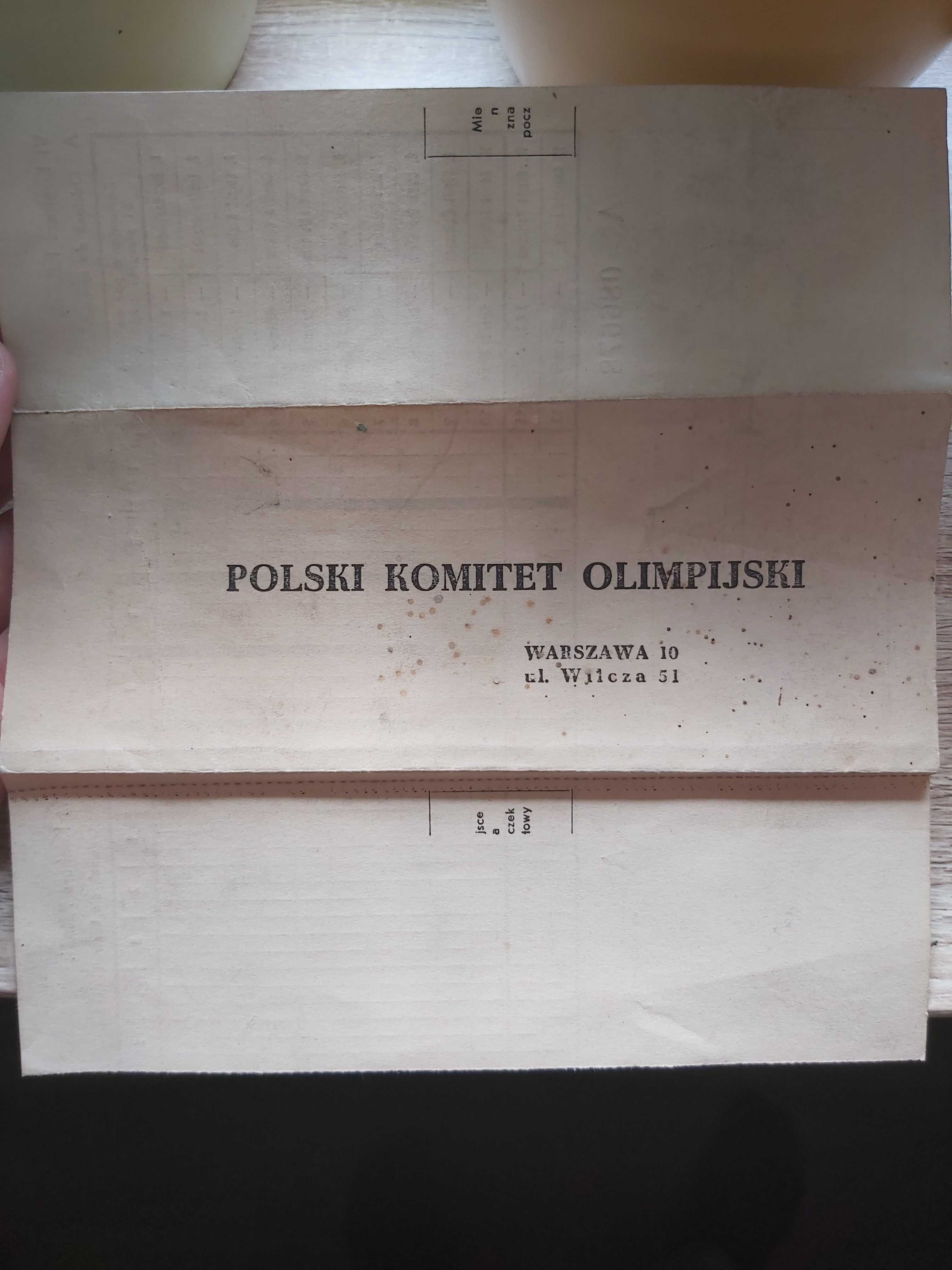 Stary kupon Polskiej ligi piłki nożnej z 1955 r. Konkurs P.K.Ol