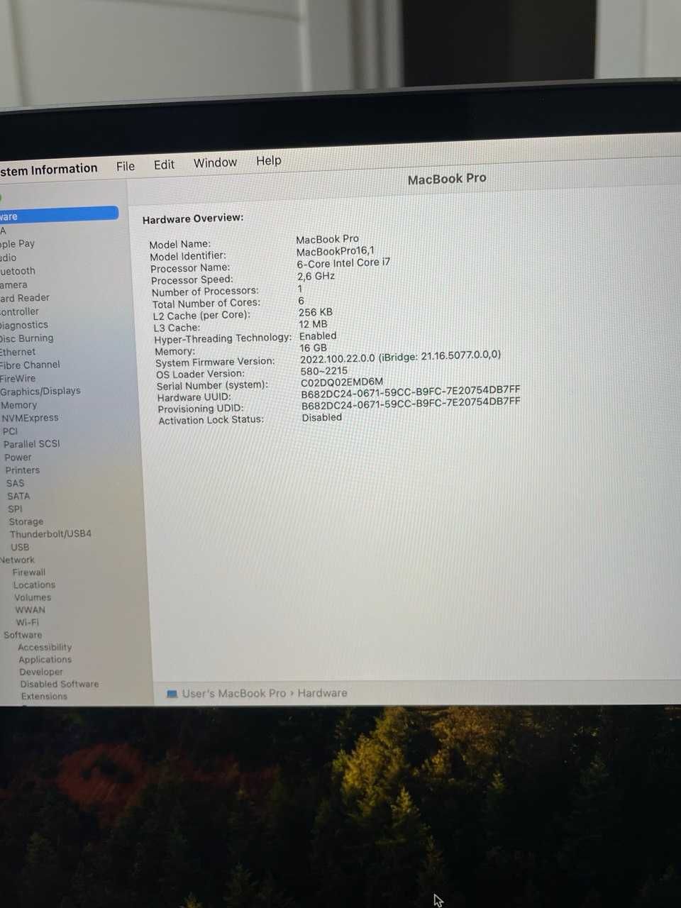 MacBook Pro 16" 2019 i7/16/512