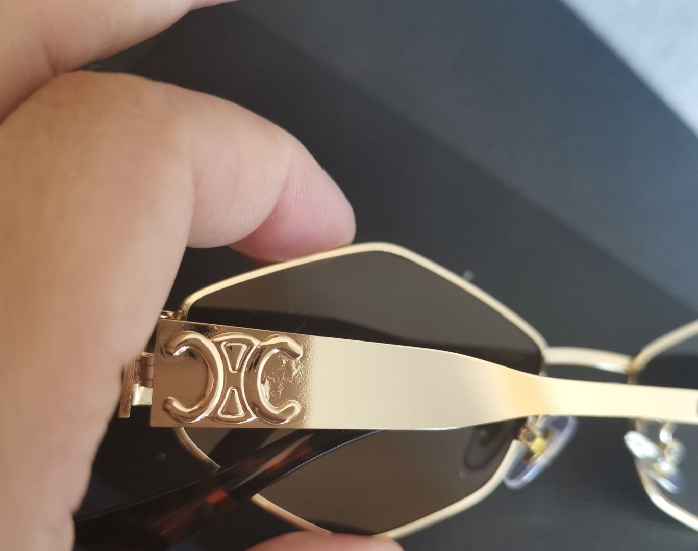 OPIS Celine okulary przeciwsłoneczne damskie brązowe szkła panterka