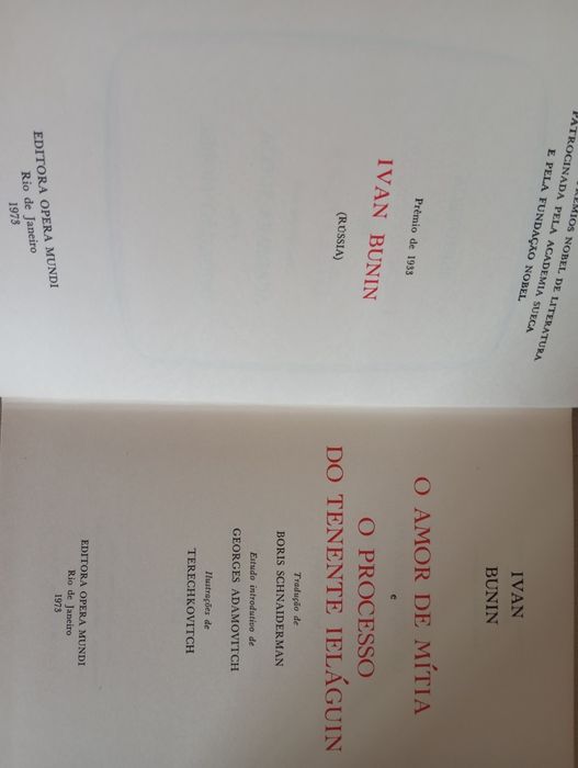 Ivan Bunin - O Amor de Mítia... - Autor Prémio Nobel em 1933