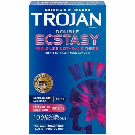 Prezerwatywy Trojan Double Ecstasy Lubricated Condoms- 10szt.