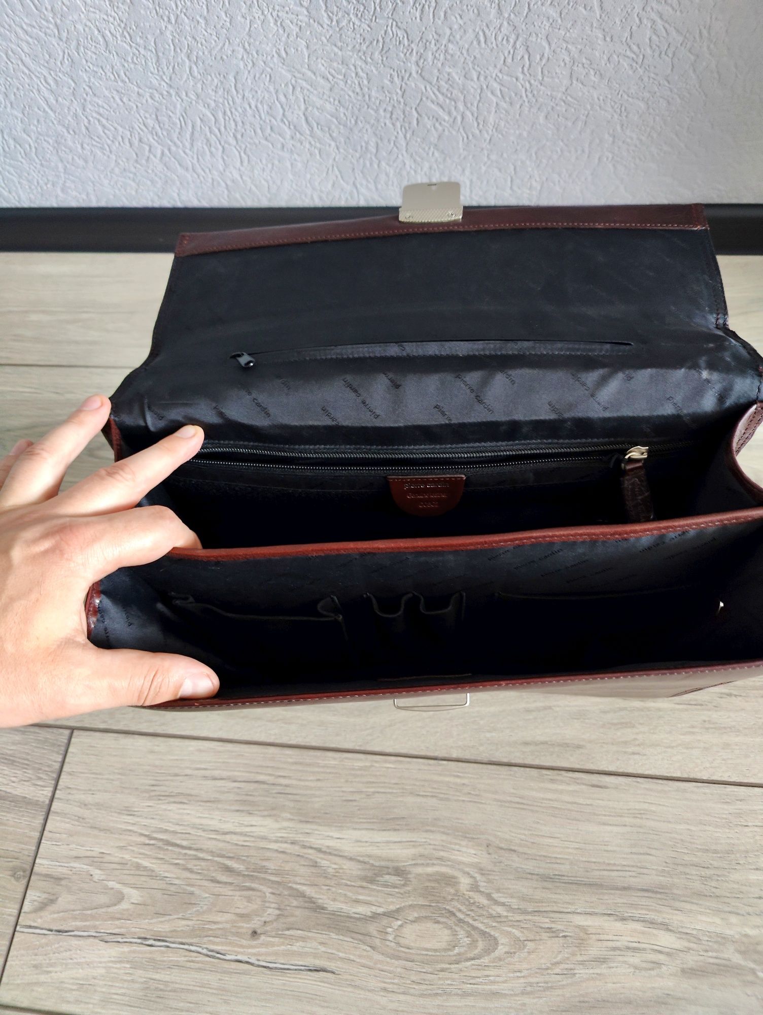 Мужской классический деловой портфель Pierre Cardin  сумка VIP Premium