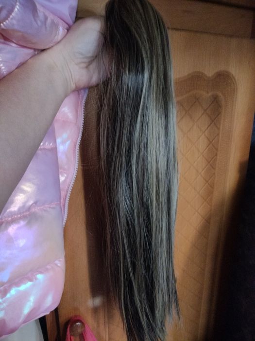 Хвост накладной термо  на заколке, липучке  55 см