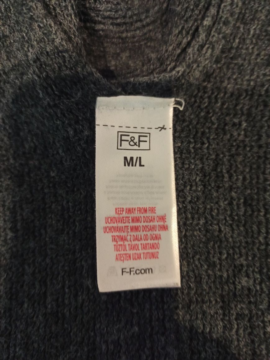 Szaro czarne ponczo F&F rozm. M/L