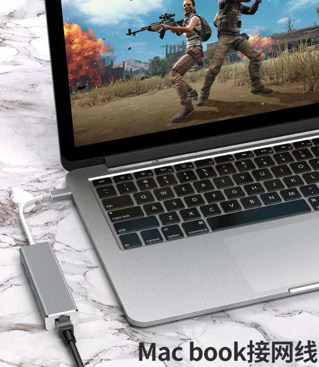 Концентратор, адаптер USB 3.1 Type-C-> RJ45 Гигабит 1000 3хUSB 3.0 хаб