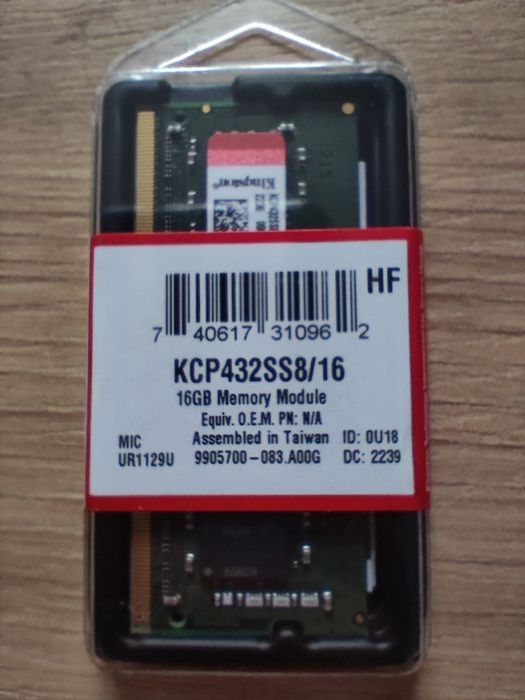 Pamięć RAM DDR4 Kingston KCP432SS8/16 16 GB
