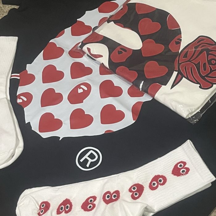 РОЗПРОДАЖ ! Bape Comme des garcons футболка , тішка , майка бейп КДГ