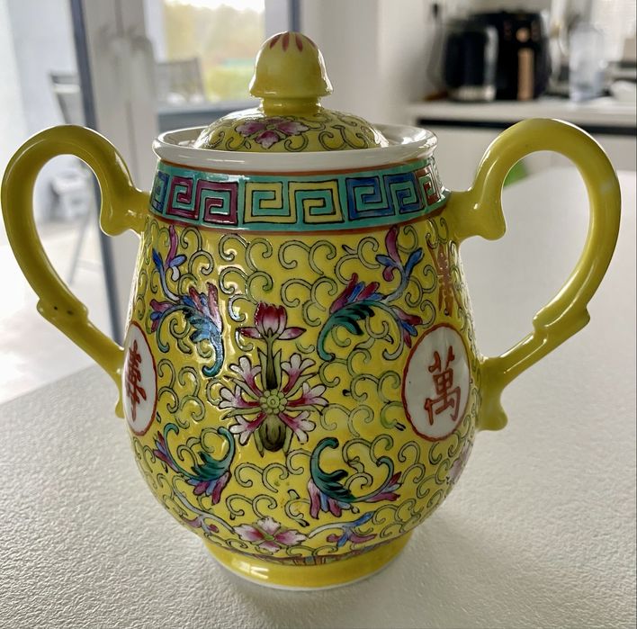 Chińska porcelana Mun Shou zestaw dla 4 osób