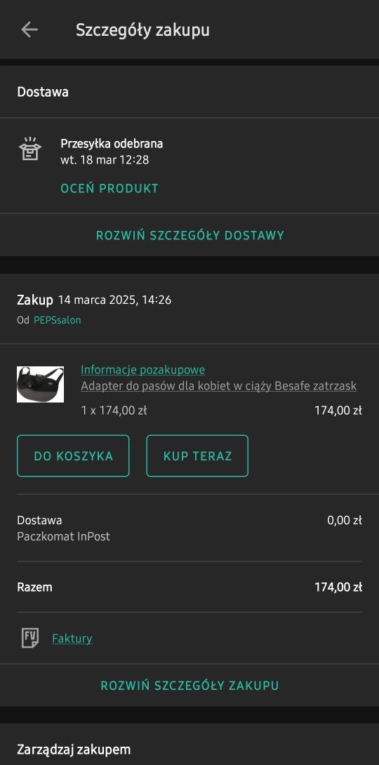 Adapter do pasów dla kobiet w ciąży Besafe zatrzask