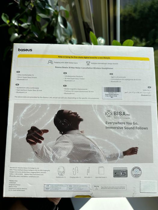 Słuchawki bezprzewodowe nauszne Baseus Bowie 30 Max czarne TOMI-TECH