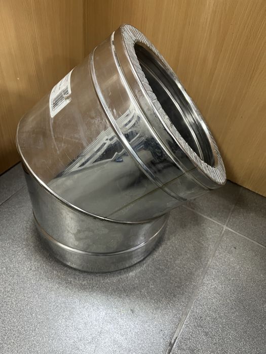 Коліно димохідне 45° нерж/нерж ø200/260мм