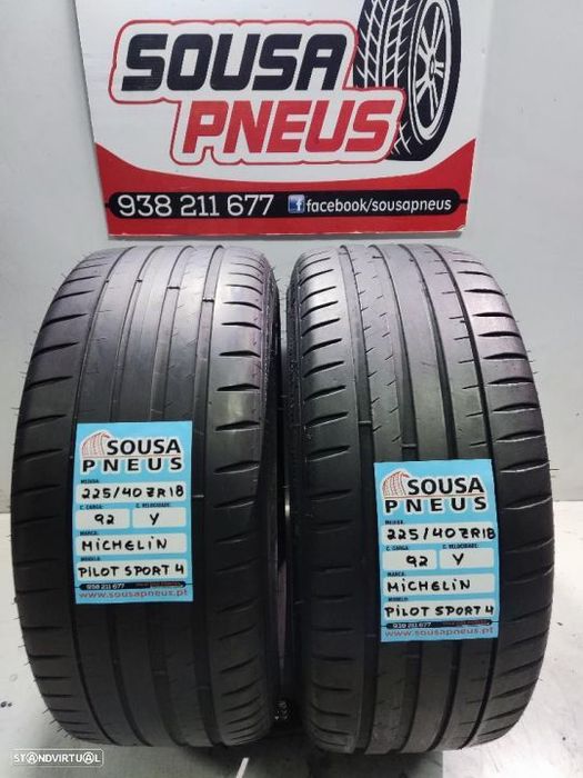 2 pneus semi novos 225-40r18 michelin -oferta dos portes