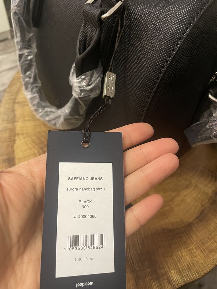 Torba skórzana, Torebka kuferek Joop! Saffiano jeans