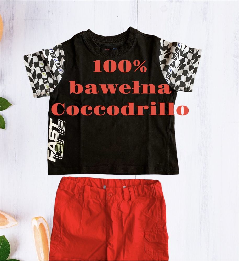 Zestaw t-shirt koszulka Coccodrillo spodenki szorty 2-3 latka 104