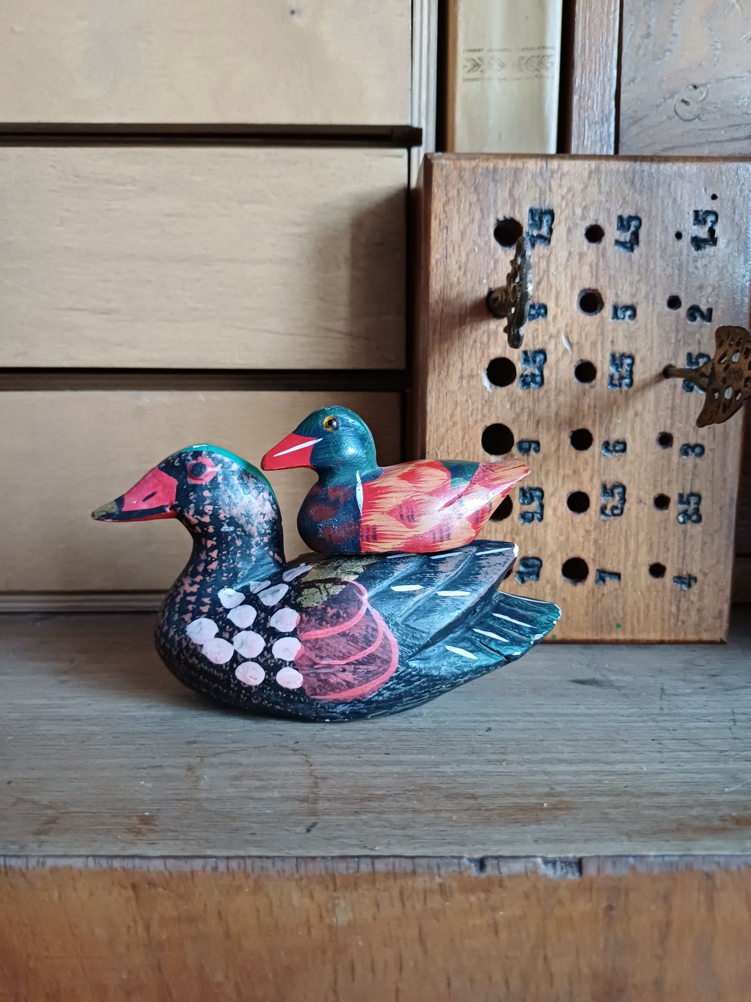 Dekoracja kaczki drewniane figurka kaczka retro vintage