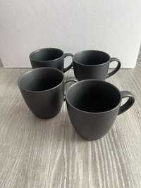 H&M home czarne kubki 400ml 4x zestaw