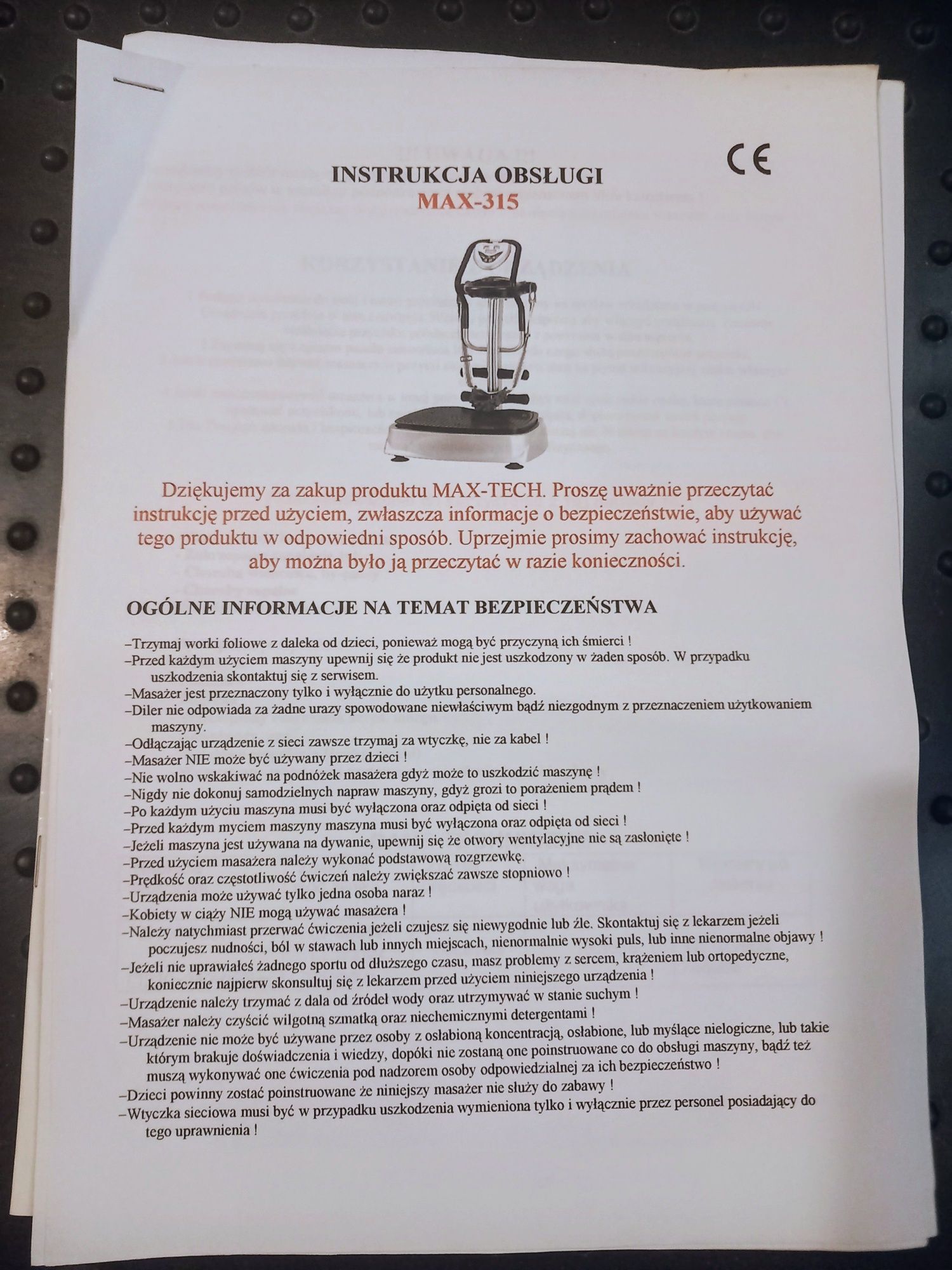 Platforma wibracyjna i pas masujący