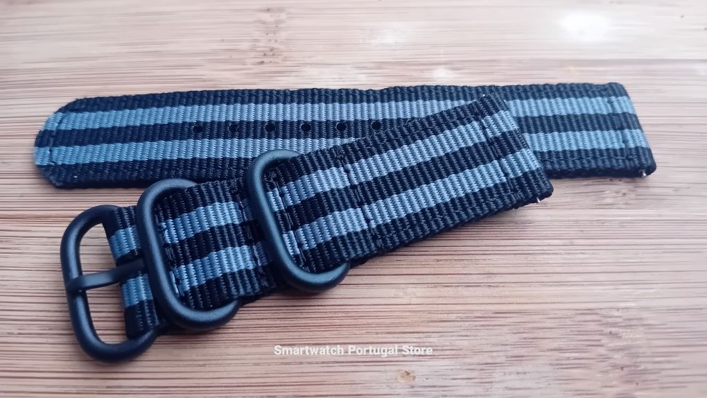 Bracelete 22mm em Nylon, Nato (Novo) preto cinzenta