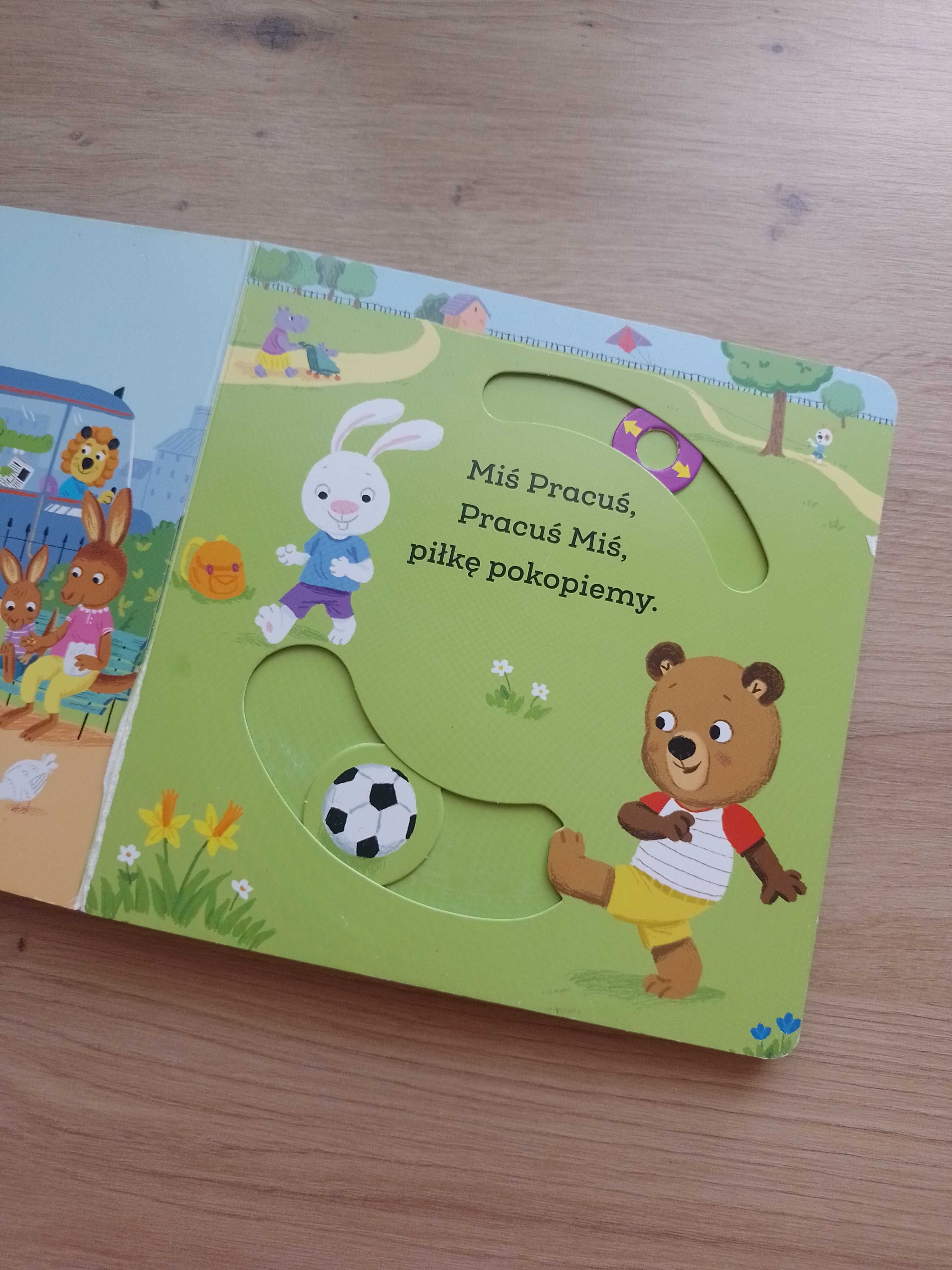 Książeczka Miś Pracuś interaktywna aktywizująca ruchome elementy