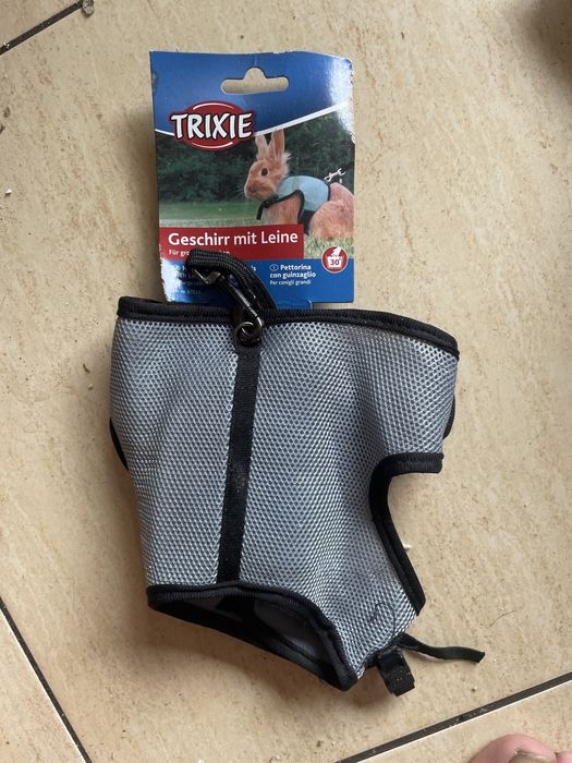 Szelki dla duzego krolika królików pełne Trixie szare