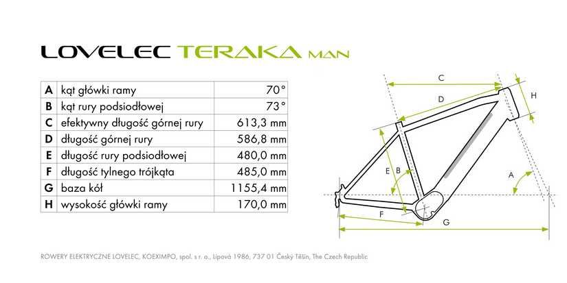 PROMOCJA Rower elektryczny trekkingowy Lovelec Teraka Man - 19", 20 Ah