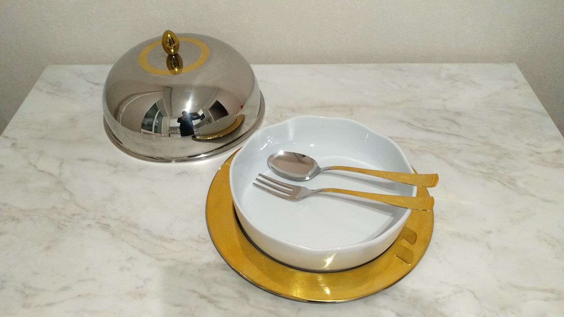 Набор для торта Giorinox Dubai Italy золото  посуда,сервиз,бокалы