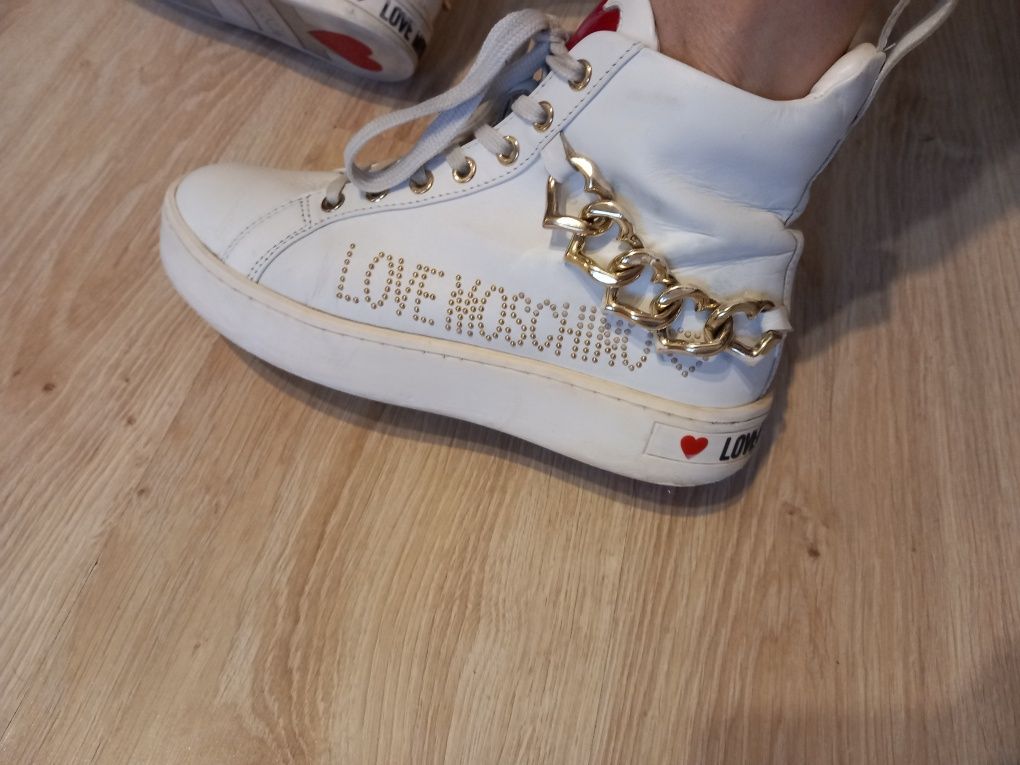 Love moschino oryginalne botki damskie 38 skóra