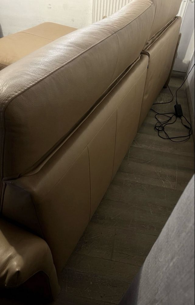 Narożnik ROM skóra naturalna tofi sofa kanapa premium elektryk DOSTAWA