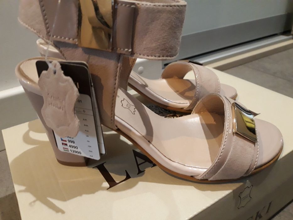 Sandały nowe z metką skórzane LASOCKI 35