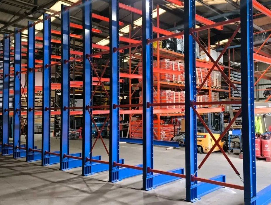 Regały wspornikowe nowe magazynowe jednostronne H400cm ramiona 100cm