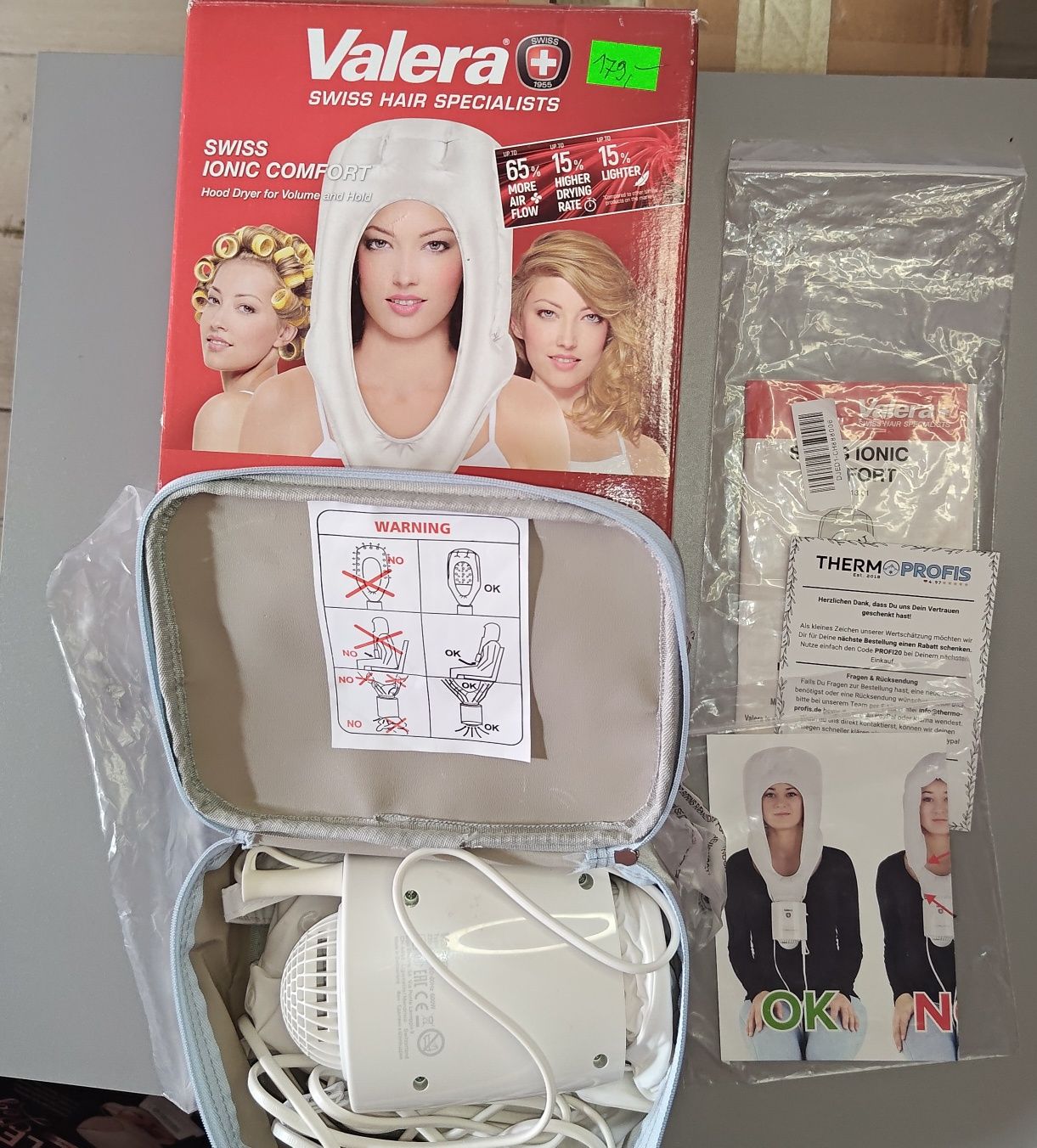 Valera Swiss Ionic Comfort 513.01, kaptur suszący, lekki i cichy,