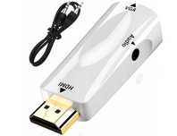 Adapter Konwerter HDMI Do VGA Monitor Kabel DSUB Konsola Laptop