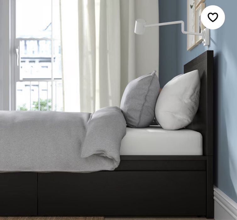 Cama de solteiro com 2 gavetas de arrumação
