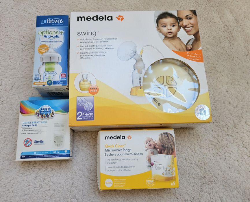 Medela swing laktator, medela qick clean woreczki do sterylizacji...