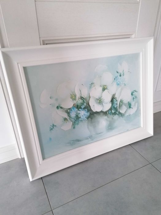 Obraz drewniana biała rama