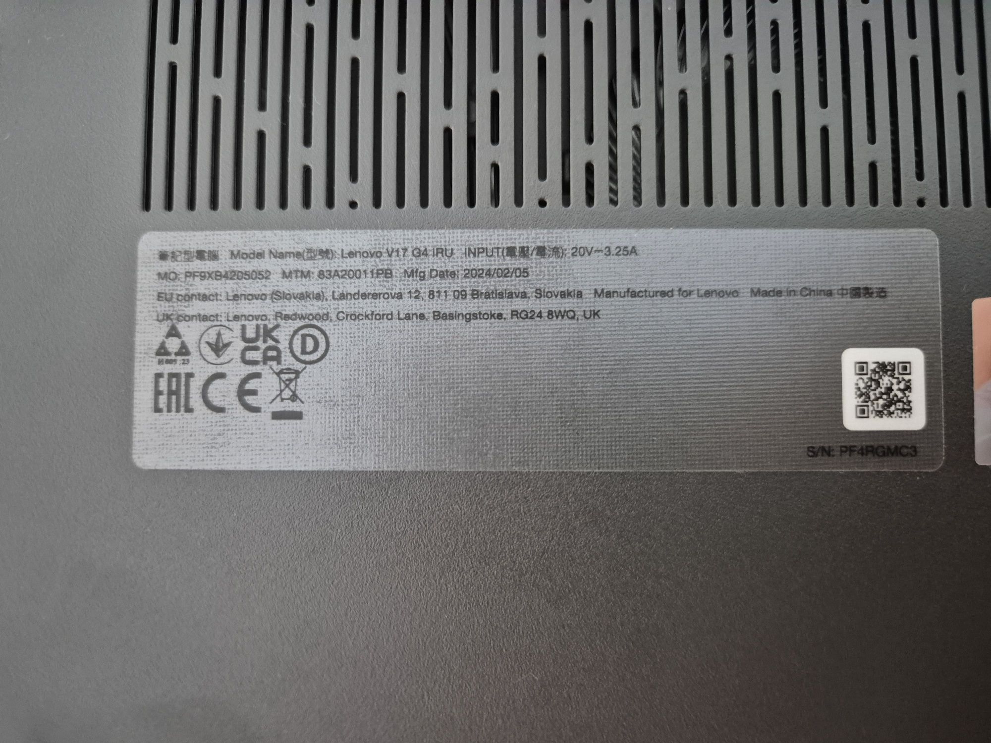 Lenovo V17 G4 IRU i7-1355U 16GB 512SSD 17"