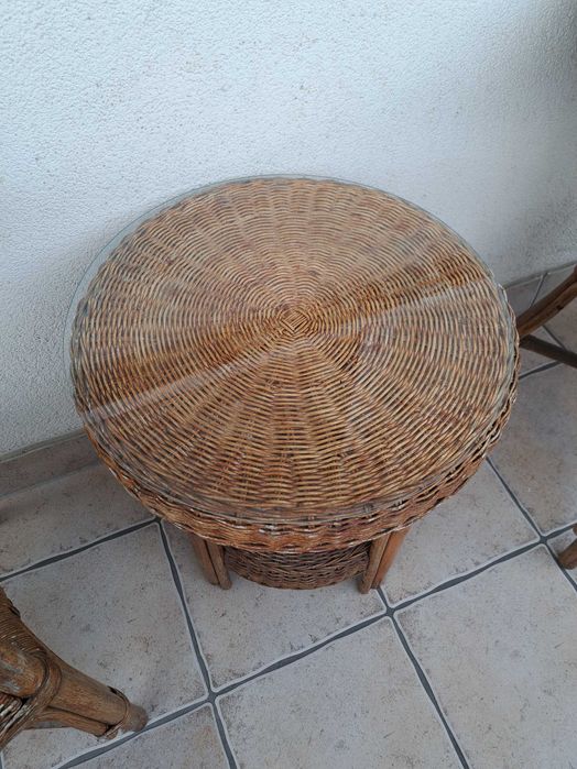 Meble balkonowe rattanowe.