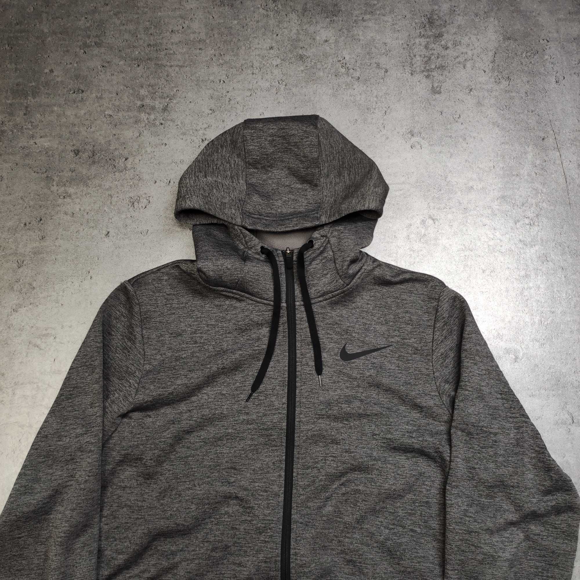 MĘSKA Bluza Rozpinana Ciemno Szara Dri-Fit Polarek Thermal Hoodie Nike