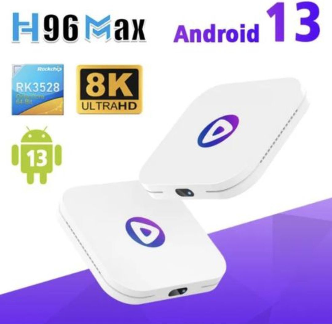 Смарт ТВ приставка H96Max M1 4/64Gb Android 13 smart TV box 8k white