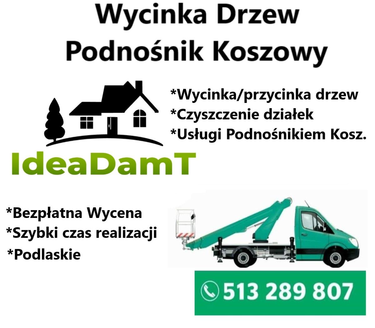 Wycinka drzew, podnośnik koszowy zwyżka